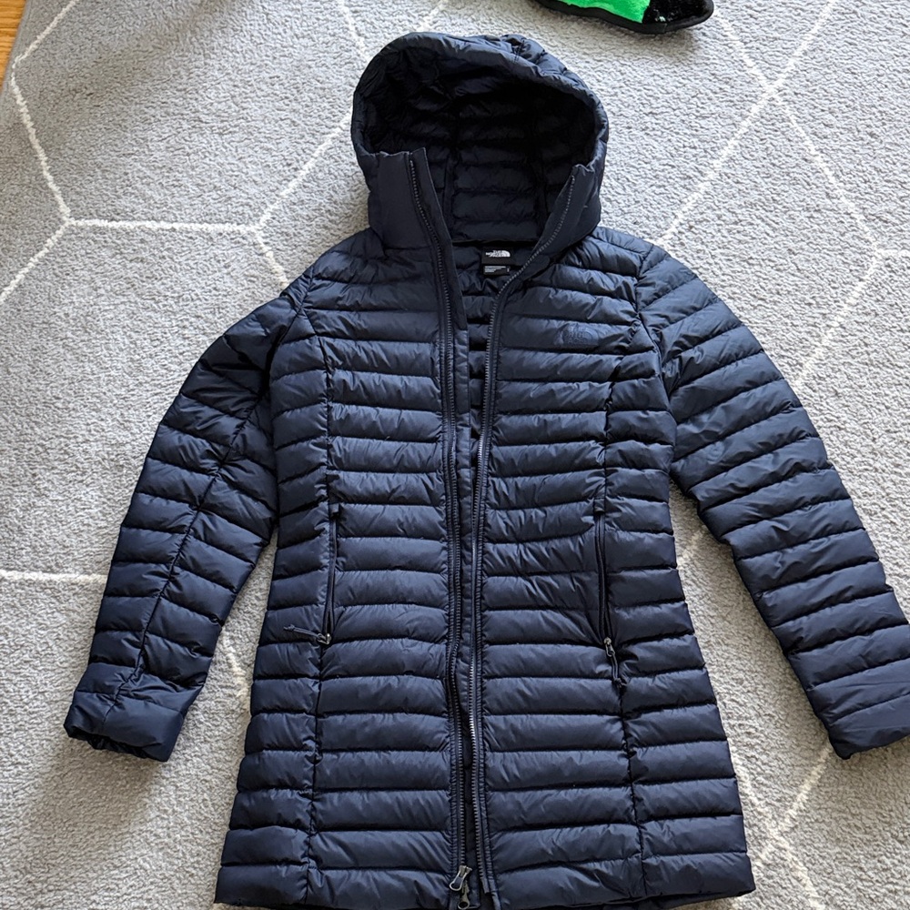 The North Face Women's Dark Blue Hooded Puffer Jacket